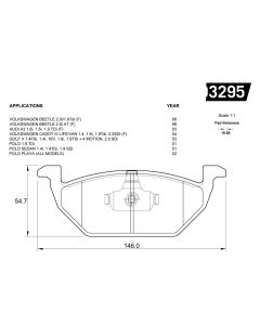 Polo2/Golf4 Front Brake Pads Set+Wear Sensor 