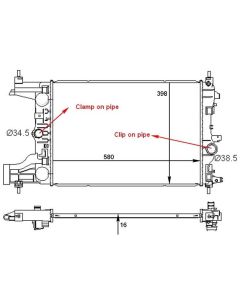 Chevrolet Cruze 1.6/1.8 Radiator 2009-2012 (Opel Astra J 2010-2016)