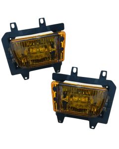 E30 Fog Lamp Set (Yellow - Plastic Bumper) - Eurospec