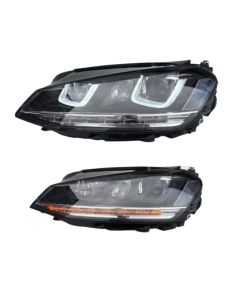 Golf 7 Head Lamps DRL W/LED  Indicator (SET) Non Xenon