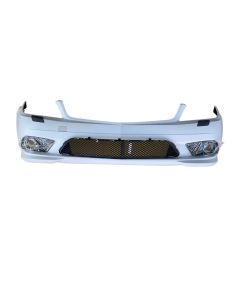 Mercedes W204 2007 AMG front bumper without pdc , w/washer hole complete with fog lamp / bumper cover chrome