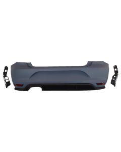 VW Polo 6 Rear Bumper + Spoiler Plain, GTI Late Model, 2015-2018